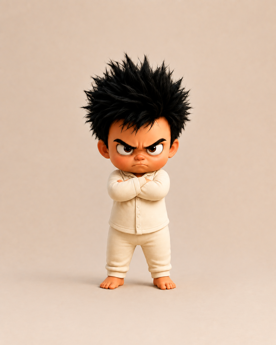 Take C, Youssef with plain cream pajamas