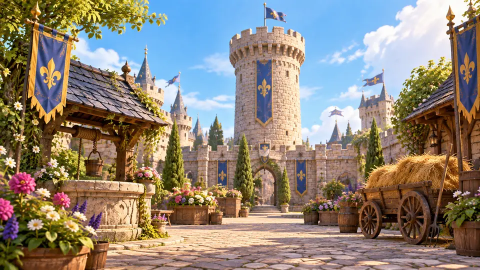 The castle courtyard, finished