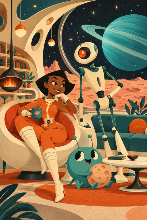 Orbit Club, an example retro space cartoon